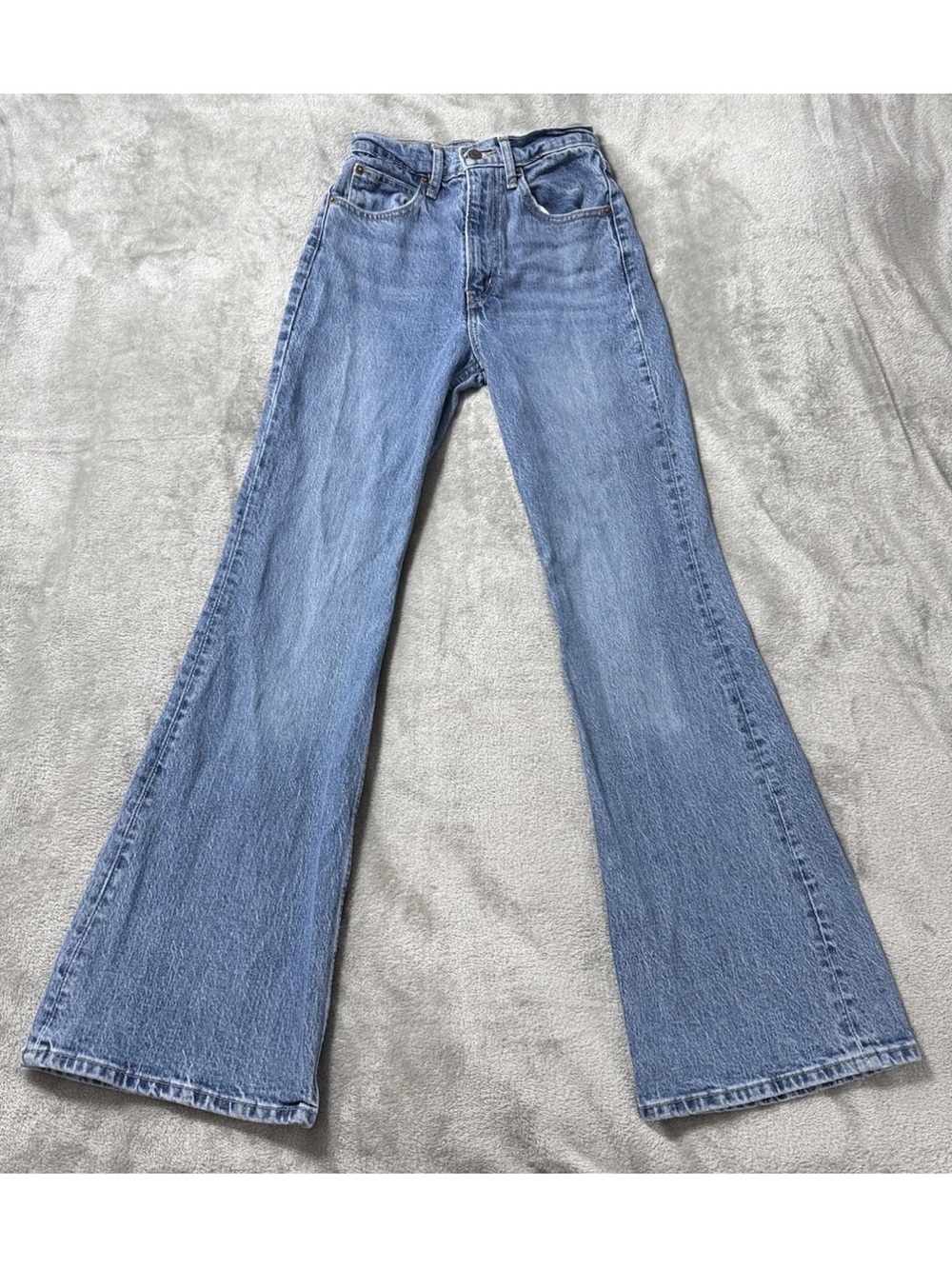 Levis Jeans Womens 24 Blue 70s High Flare Retro Medium Wash Premium Denim